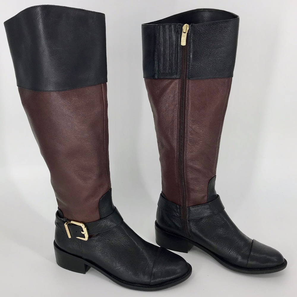 Vince Camuto Leisha Black/Chestnut Riding Boot